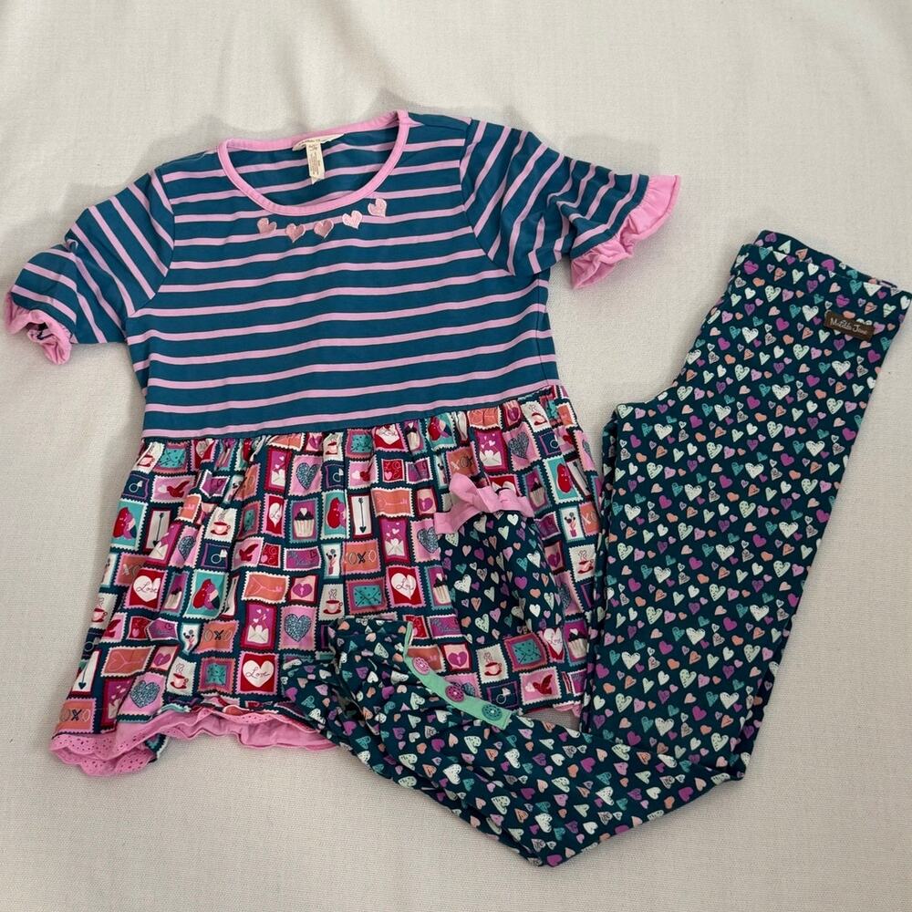 Matilda Jane Heart to Heart Snail Mail Tunic and leggings Girl's size 12